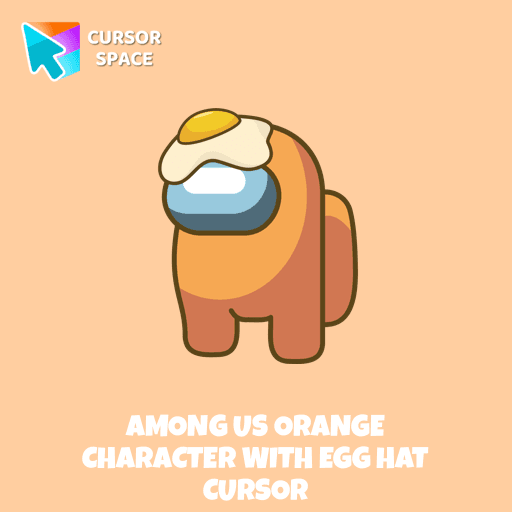 Among Us Orange Character with Egg Hat cursor pointer cursor
